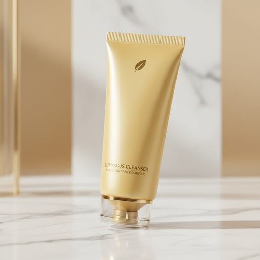 Nettoyant visage tube doré - photo produit